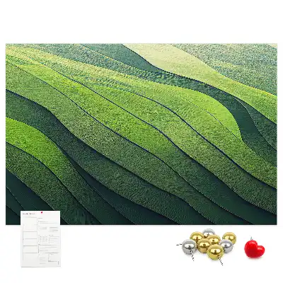 Tablou din plută cu design abstract Câmpuri Verzi