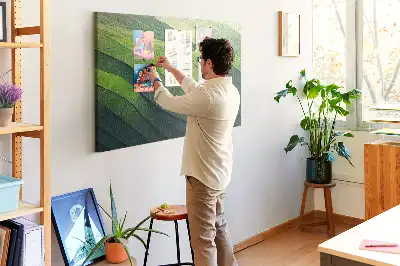 Tablou din plută cu design abstract Câmpuri Verzi