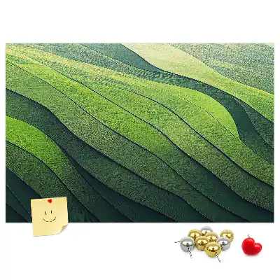 Tablou din plută cu design abstract Câmpuri Verzi