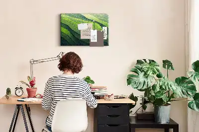 Tablou din plută cu design abstract Câmpuri Verzi