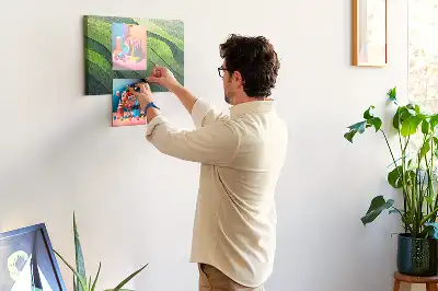 Tablou din plută cu design abstract Câmpuri Verzi