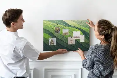 Tablou din plută cu design abstract Câmpuri Verzi
