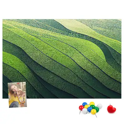Tablou din plută cu design abstract Câmpuri Verzi