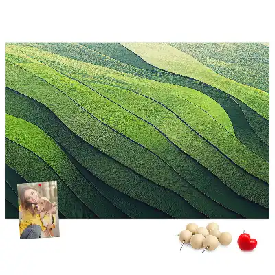 Tablou din plută cu design abstract Câmpuri Verzi