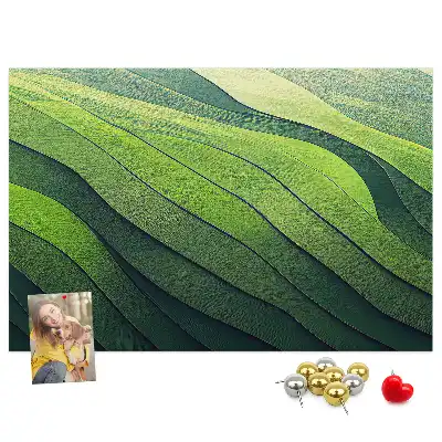 Tablou din plută cu design abstract Câmpuri Verzi