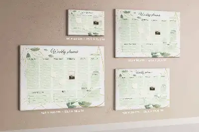 Tablă de plută tip planificator săptămânal cu model cu frunze