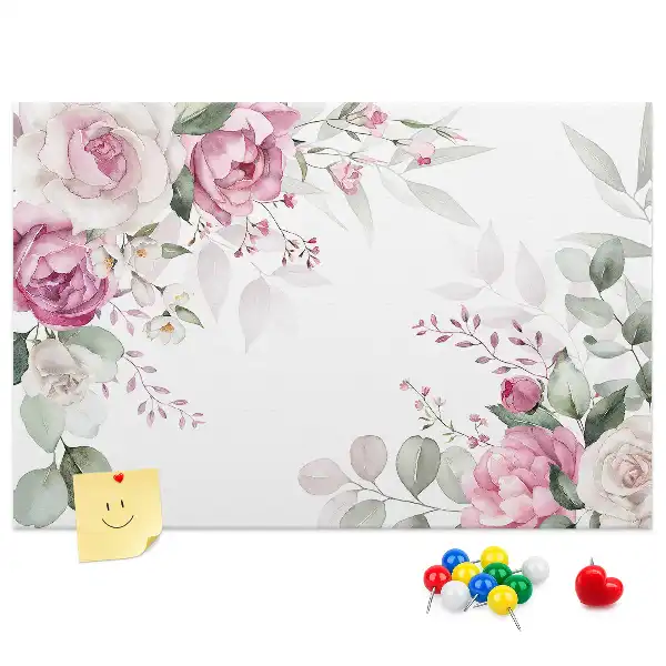Tablă de plută cu ramă florală