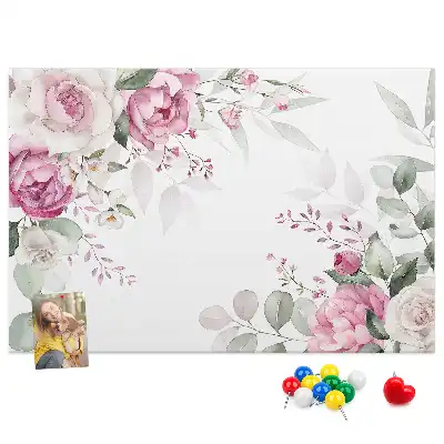 Tablă de plută cu ramă florală