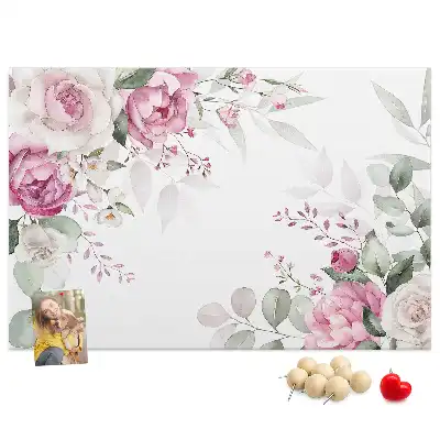 Tablă de plută cu ramă florală