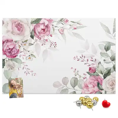 Tablă de plută cu ramă florală