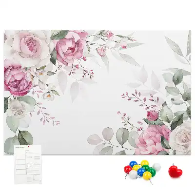 Tablă de plută cu ramă florală