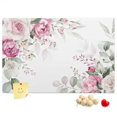 Tablă de plută cu ramă florală