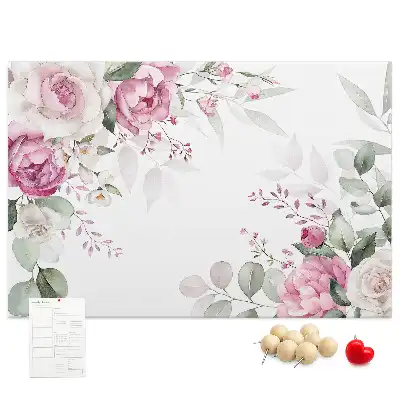 Tablă de plută cu ramă florală