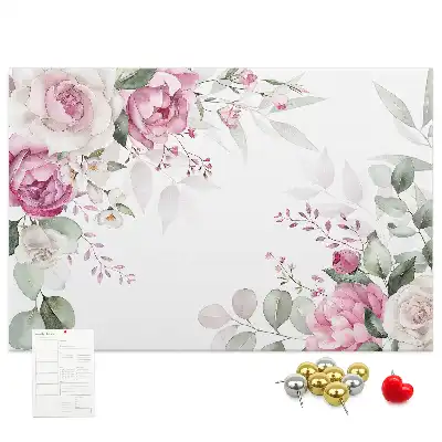 Tablă de plută cu ramă florală
