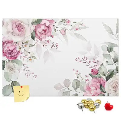 Tablă de plută cu ramă florală