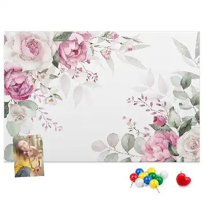 Tablă de plută cu ramă florală