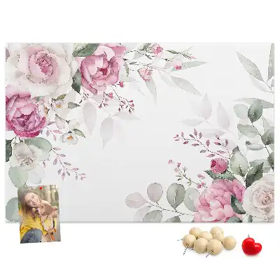 Tablă de plută cu ramă florală