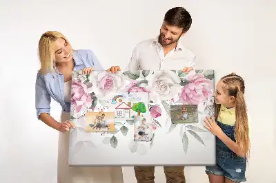 Panou din plută cu model trandafiri acuarelă