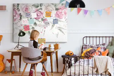 Panou din plută cu model trandafiri acuarelă
