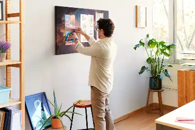 Panou din plută cu hartă lumea cosmos și stele