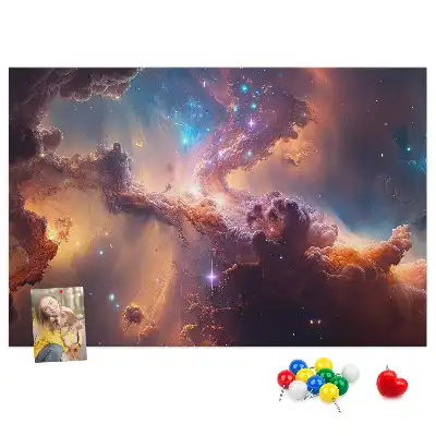 Panou din plută cu hartă lumea cosmos și stele