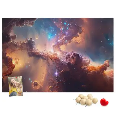 Panou din plută cu hartă lumea cosmos și stele