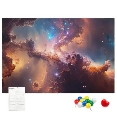 Panou din plută cu hartă lumea cosmos și stele