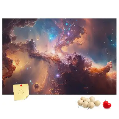 Panou din plută cu hartă lumea cosmos și stele