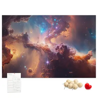 Panou din plută cu hartă lumea cosmos și stele