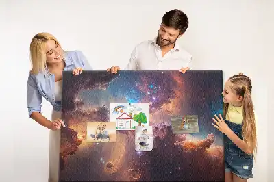 Panou din plută cu hartă lumea cosmos și stele
