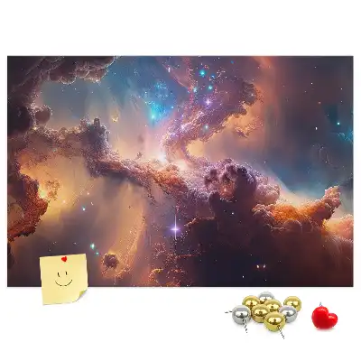 Panou din plută cu hartă lumea cosmos și stele