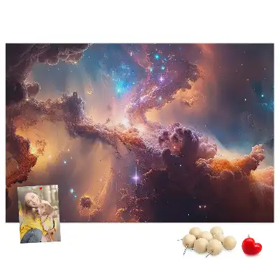 Panou din plută cu hartă lumea cosmos și stele