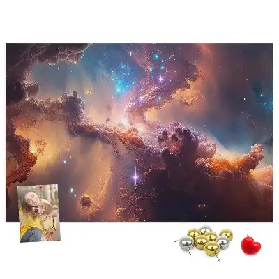 Panou din plută cu hartă lumea cosmos și stele