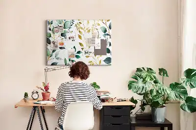 Tablă din plută cu model de frunze de plante