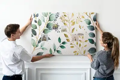 Tablă din plută cu model de frunze de plante