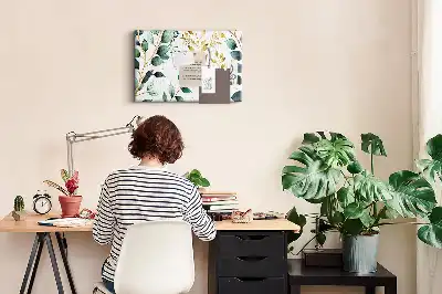 Tablă din plută cu model de frunze de plante