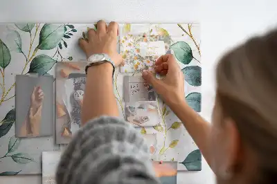 Tablă din plută cu model de frunze de plante