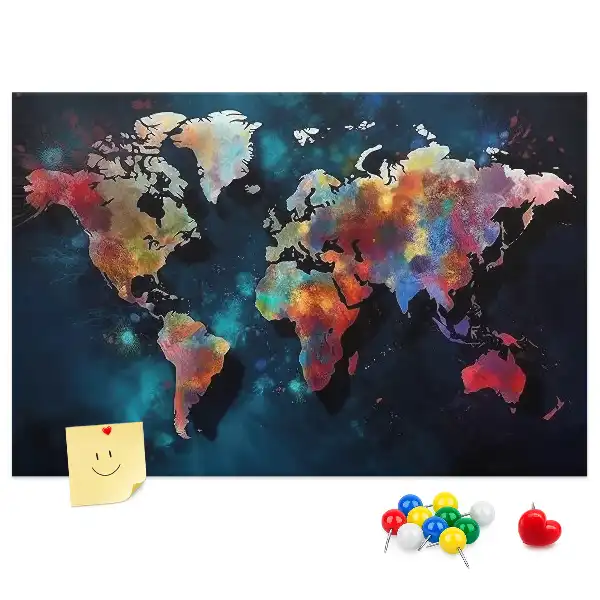 Hartă abstractă pe tablă de plută