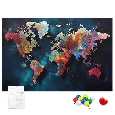Hartă abstractă pe tablă de plută