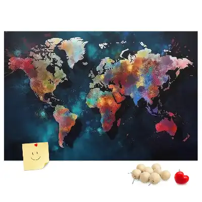 Hartă abstractă pe tablă de plută