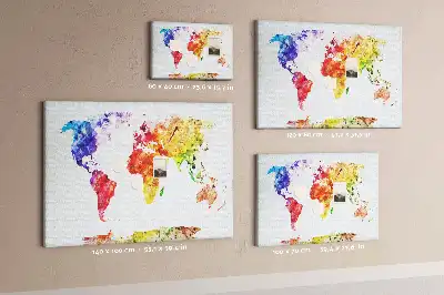 Panou din plută cu hartă picturală pastel