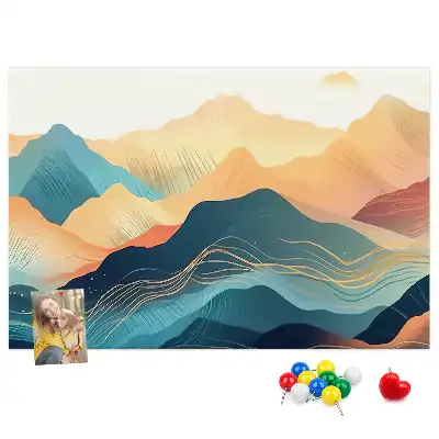 Tabla de pluta Vedere spre vârfurile munților