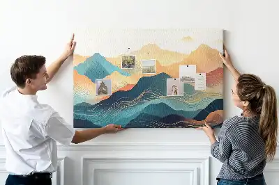 Tabla de pluta Vedere spre vârfurile munților