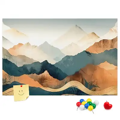 Panou din plută cu motiv peisaj montan