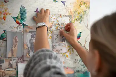 Tablou din plută cu flori, păsări și natură