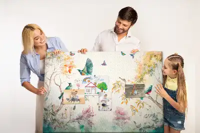Tablou din plută cu flori, păsări și natură