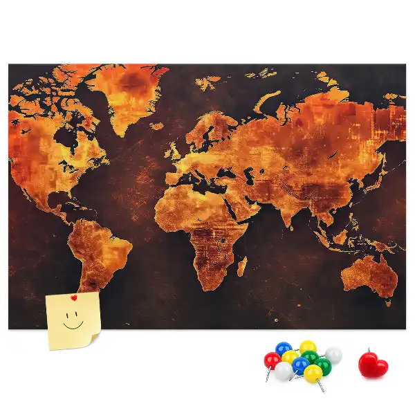 Hartă a lumii de perete din plută Atlas