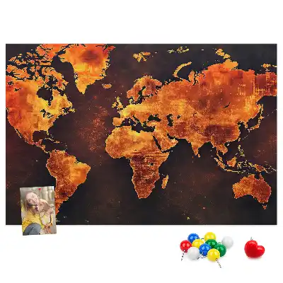 Hartă a lumii de perete din plută Atlas
