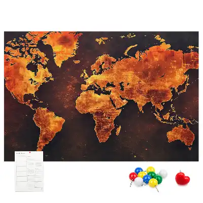 Hartă a lumii de perete din plută Atlas