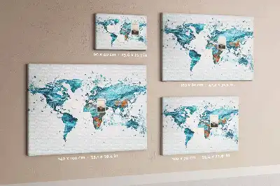 Hartă a lumii din plută cu design nautic